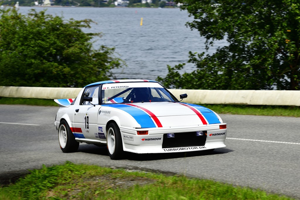 Erik Pedersen fra Børkop stiller op i sin lynende hurtige Mazda RX-7 fra 1979, og han er blandt favoritterne til totalsejren.
(Foto: Michael Eisenberg)